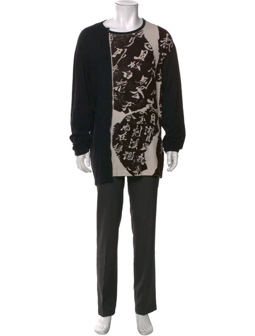 Yohji Yamamoto Printed Crew Neck Henley