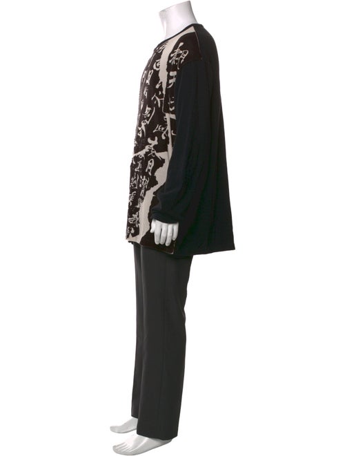 Yohji Yamamoto Printed Crew Neck Henley