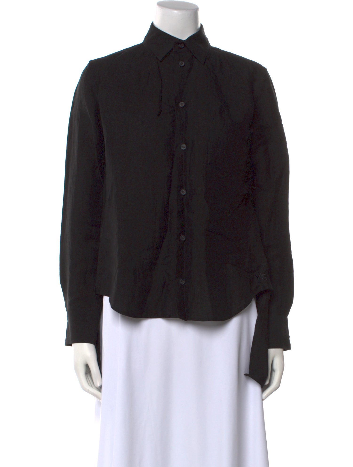 Y-3 x Adidas Linen Long Sleeve Button-Up Top