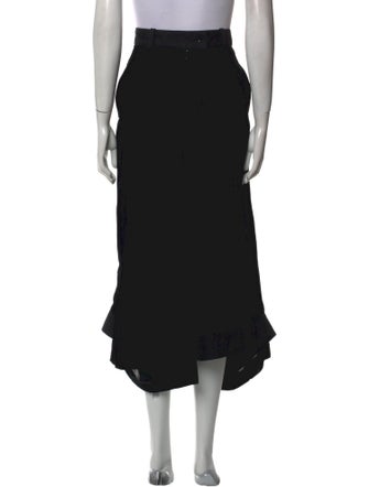 Yohji Yamamoto Ruffle Embellishment Midi Length Skirt