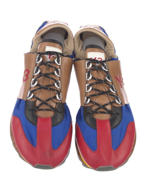 Yohji Yamamoto Leather Colorblock Pattern Sneakers