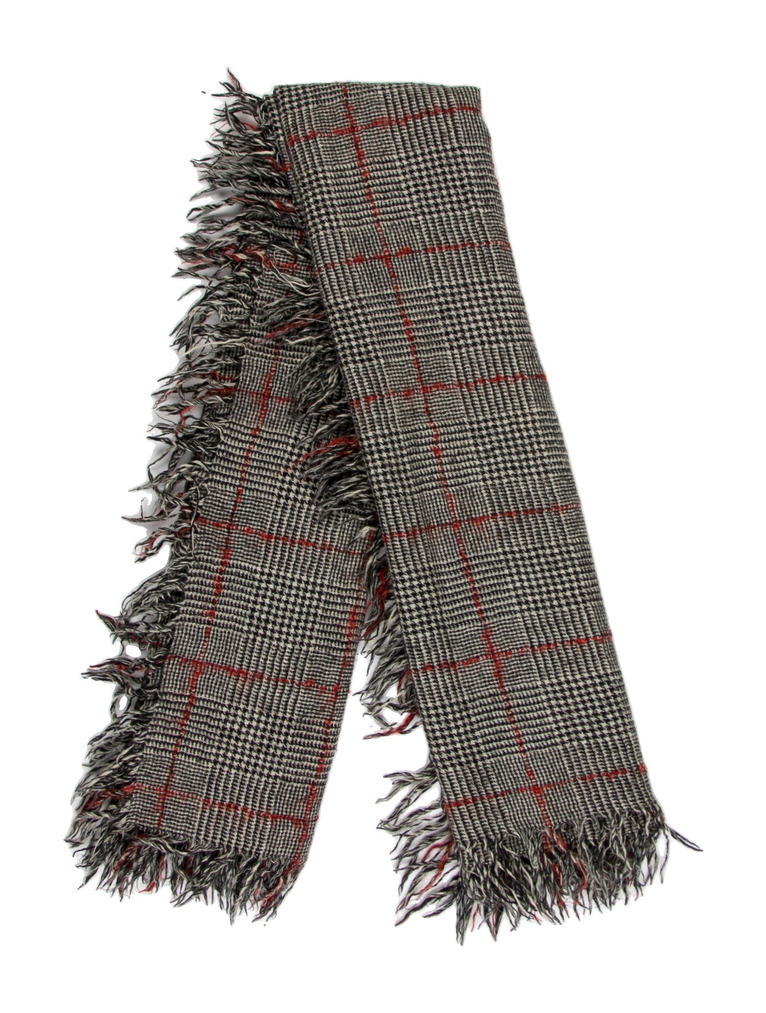 Yohji Yamamoto Wool Houndstooth Print Scarf