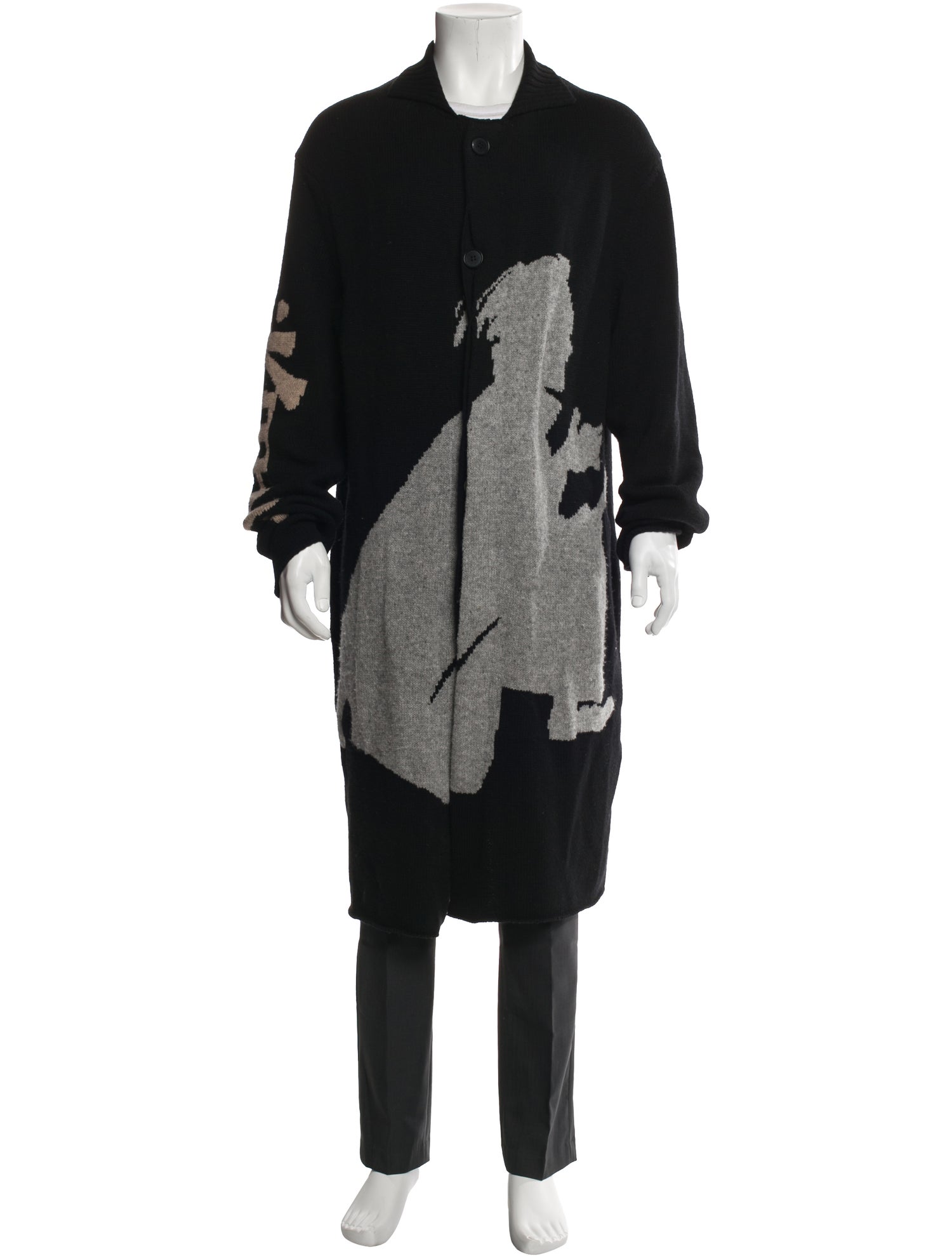 Yohji Yamamoto Pour Homme Wool Printed Cardigan
