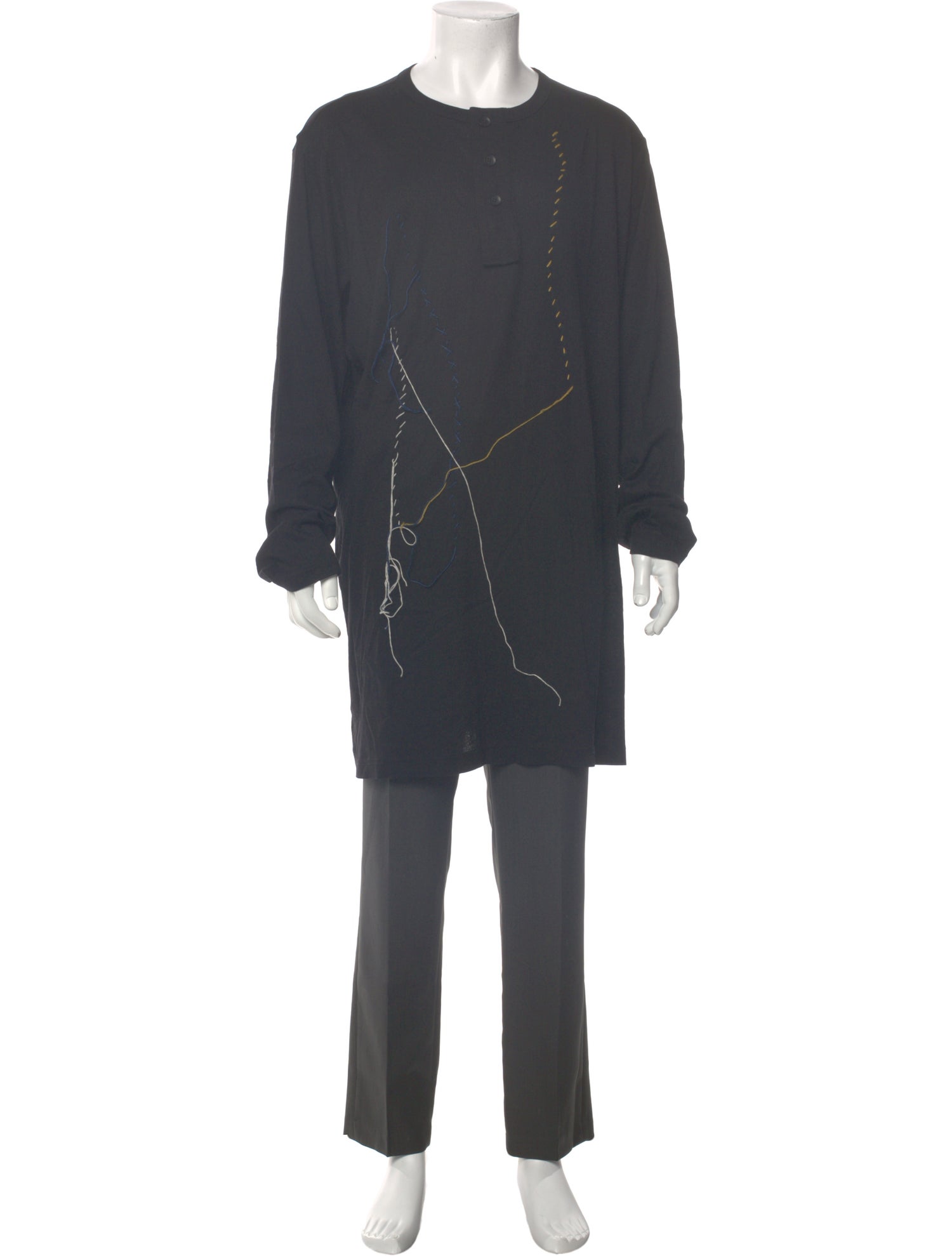 Yohji Yamamoto Pour Homme Crew Neck Long Sleeve Henley
