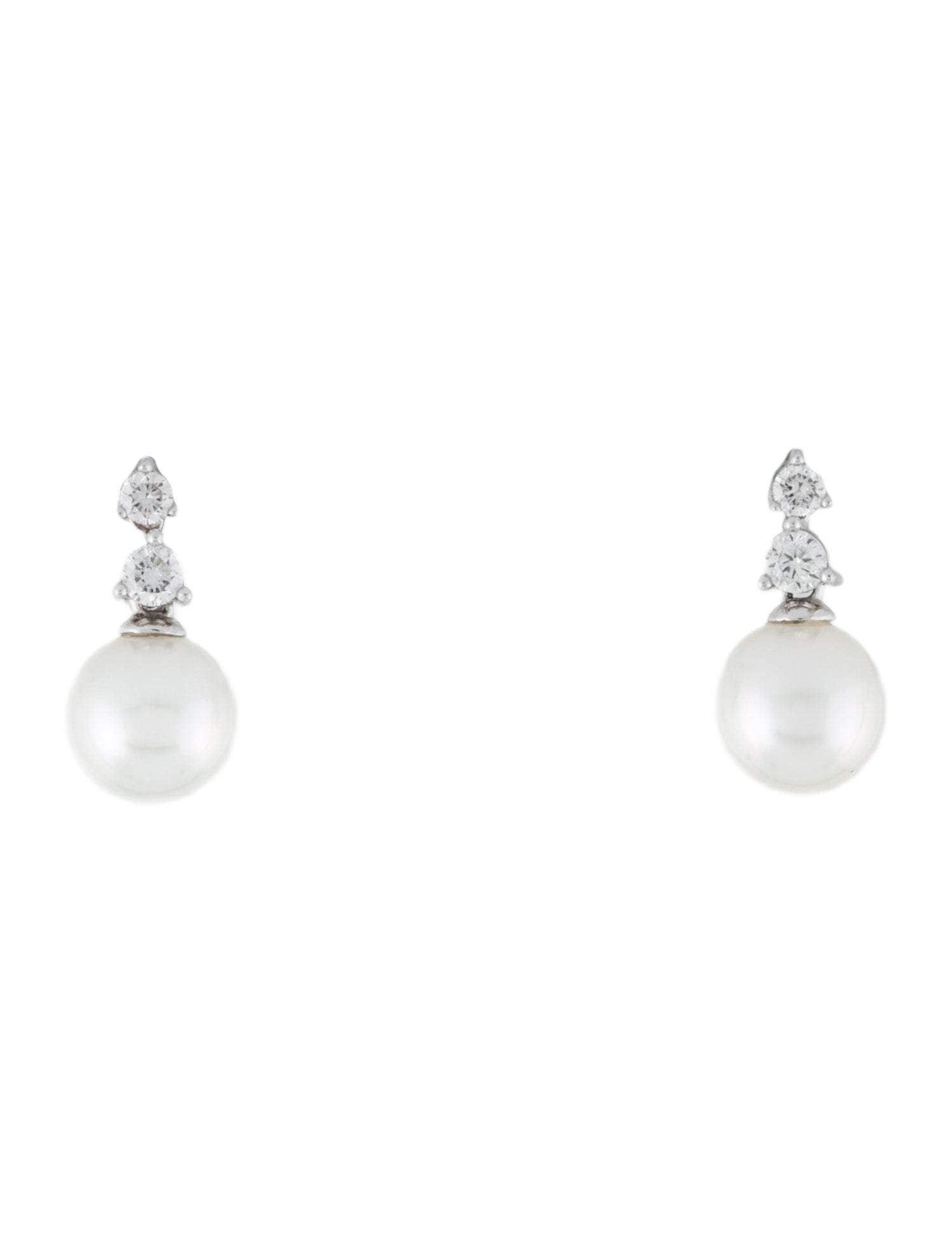 Yoko London 18K Diamond Pearl Drop Earrings