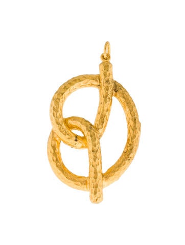 Yossi Harari Vermeil Hammered Pretzel Pendant