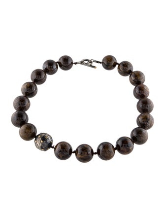 Yossi Harari Bronzite Two-Tone Bead Strand Necklace