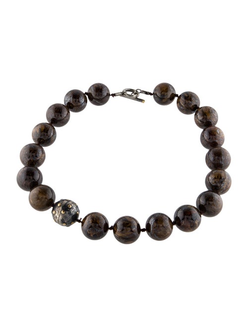 Yossi Harari Bronzite Two-Tone Bead Strand Necklace