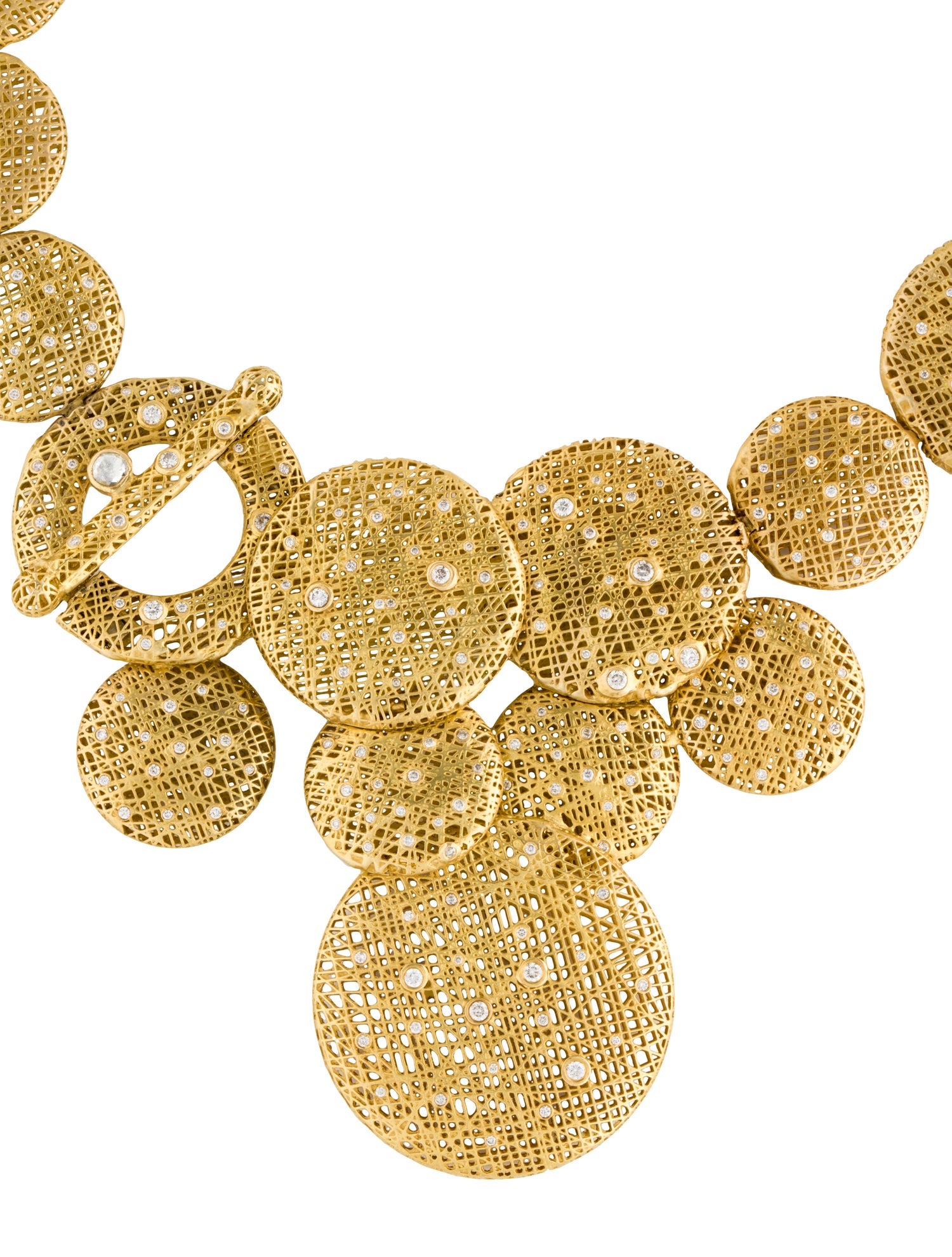 Yossi Harari 18K Diamond Lace Disc Chandelier Necklace