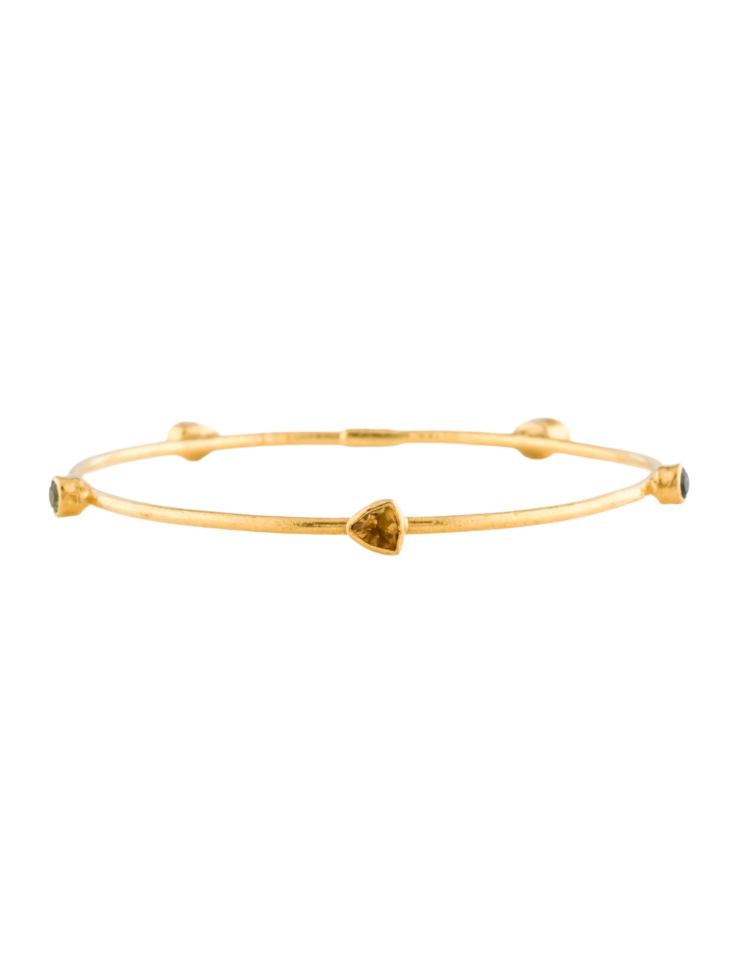 Yossi Harari 24K Tourmaline, Citrine & Peridot Bangle Bracelet