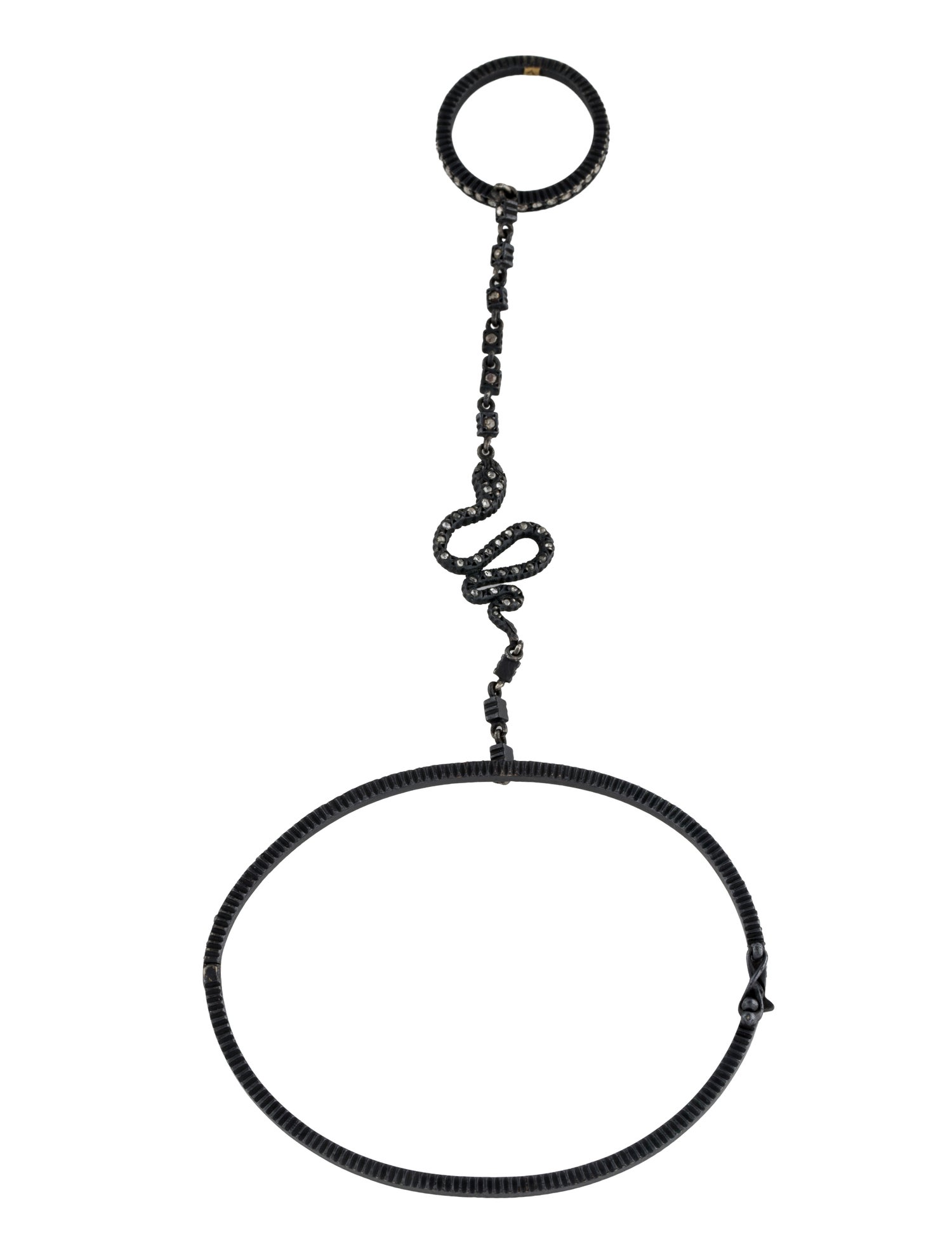 Yossi Harari Diamond Lilah Snake Motif Hand Chain