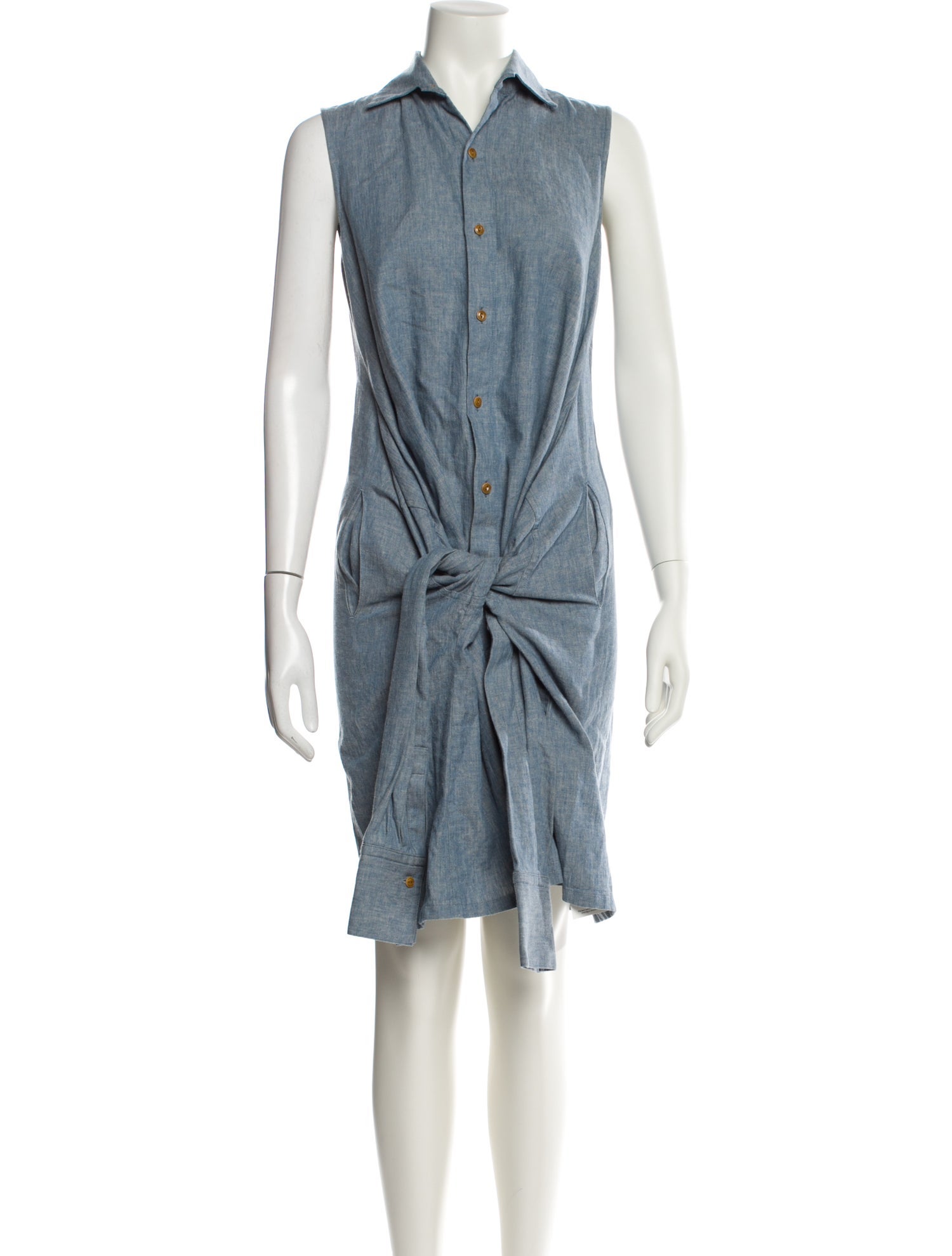 Regulation Yohji Yamamoto Linen Knee-Length Dress