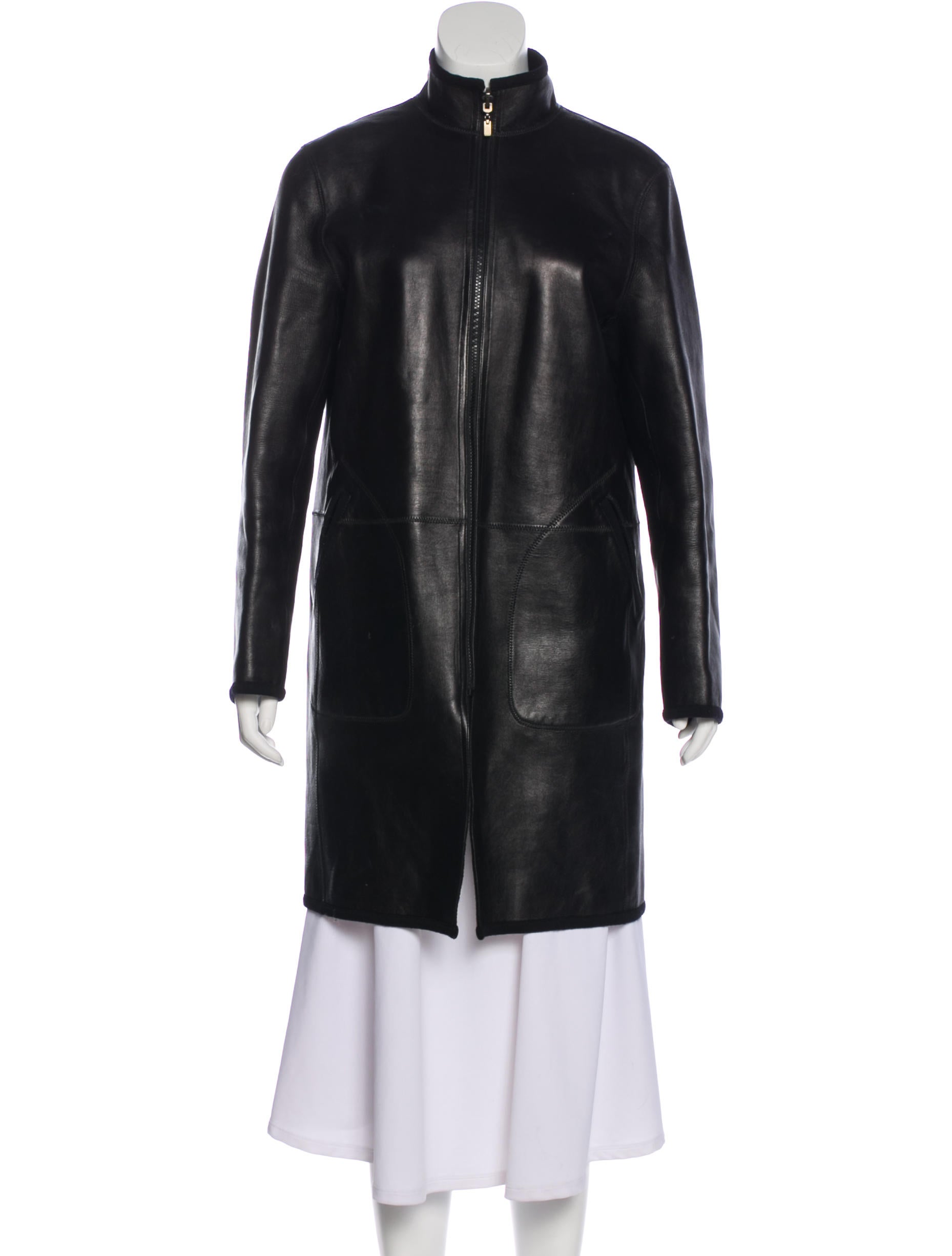 Yansi Fugel KneeLength Leather Coat Clothing YSFGL20090 The RealReal