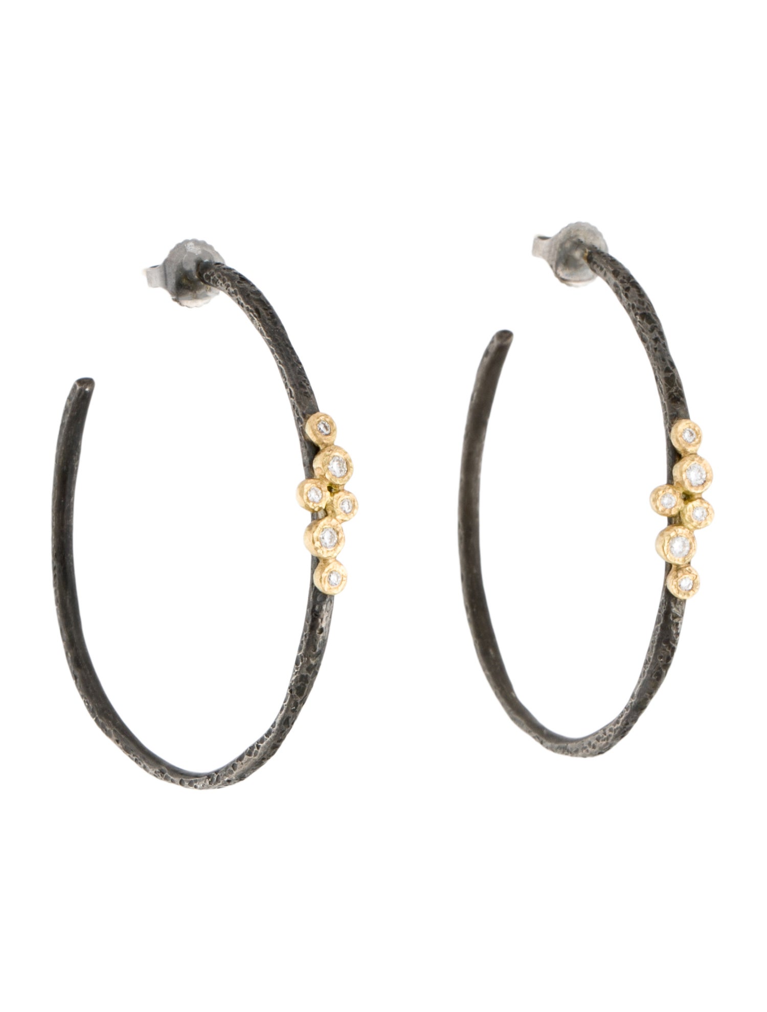 Yasuko Azuma Tow-Tone Diamond Hoop Earrings