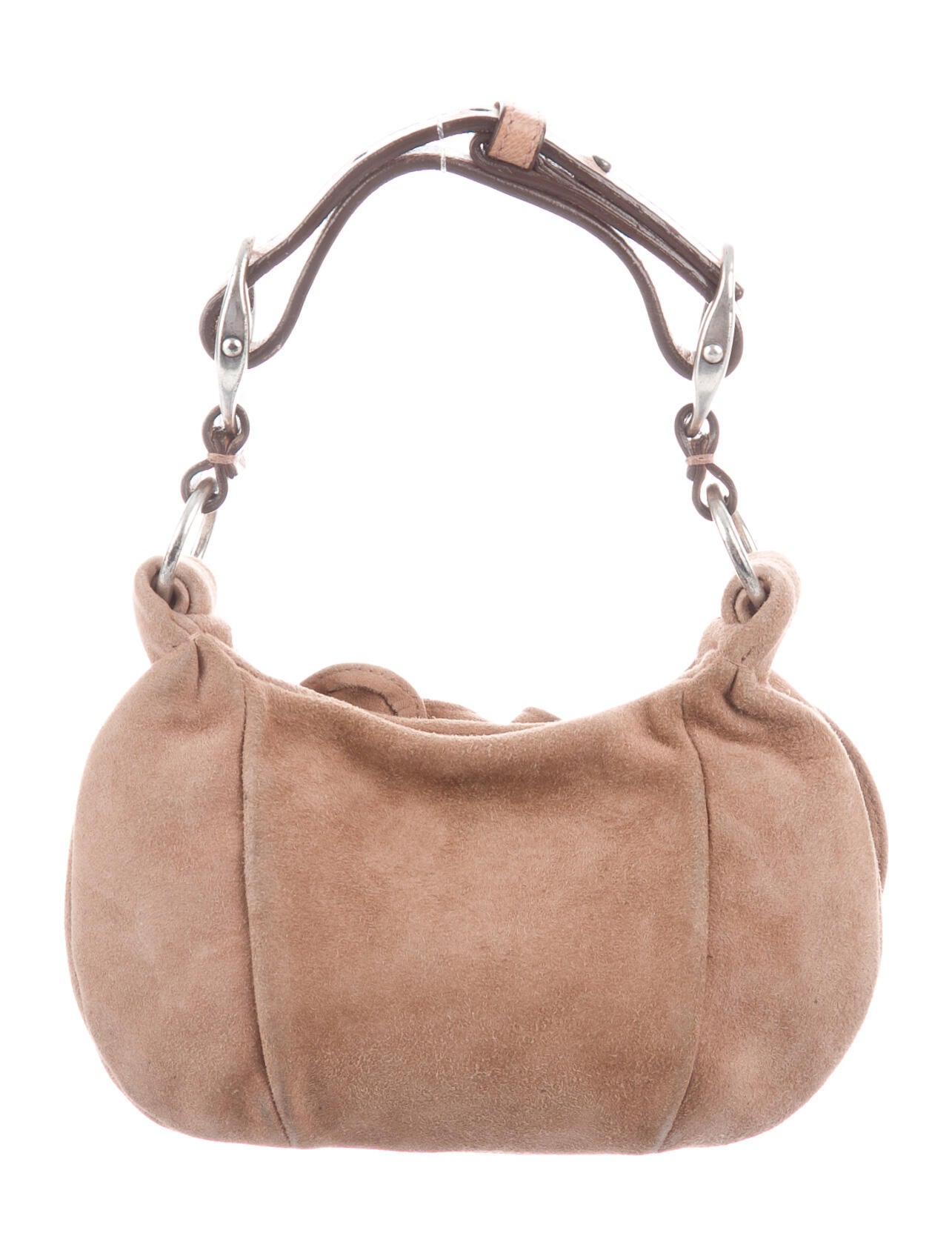 Yves Saint Laurent Rive Gauche Mini Suede Nadia Bag - Neutrals