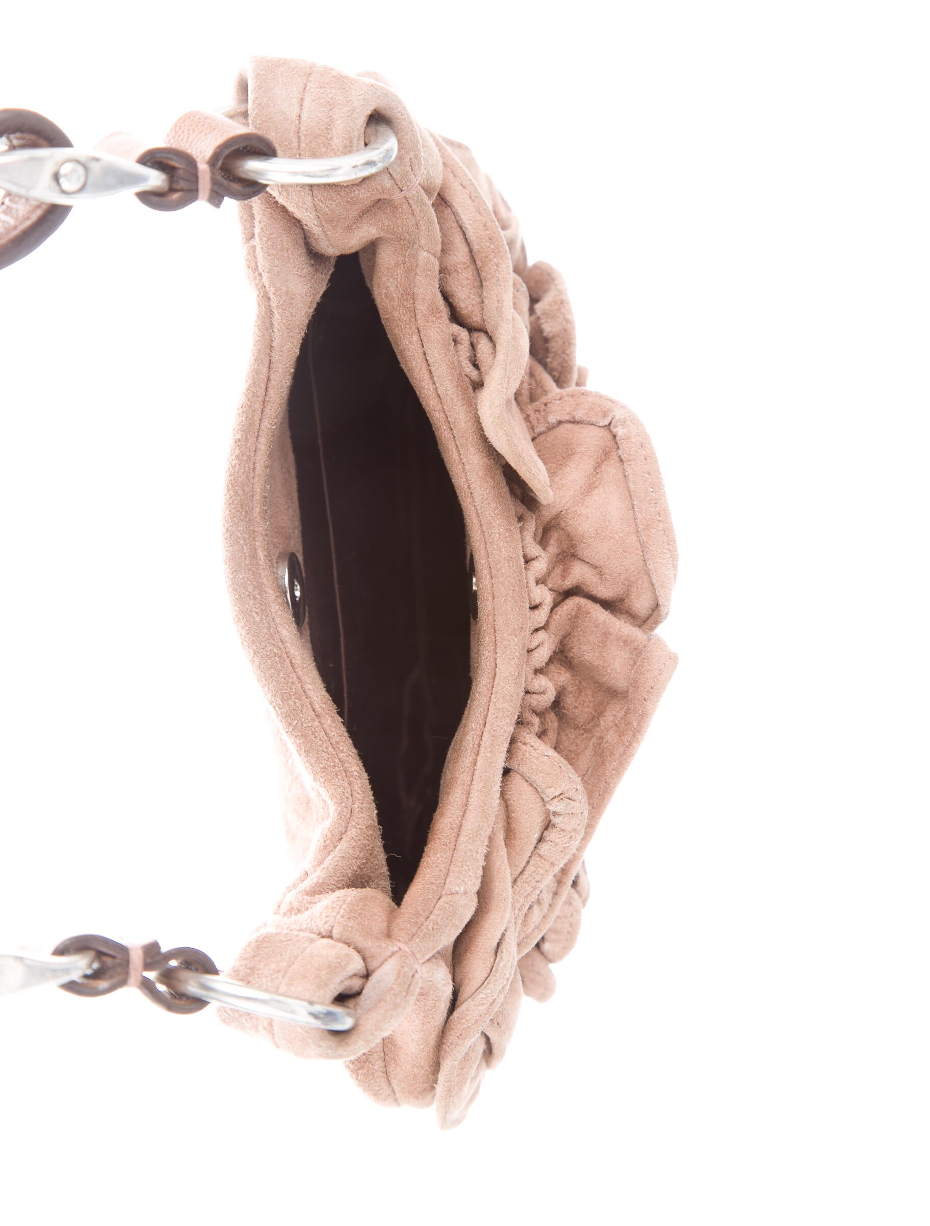 155　Nadia S Yves Saint Laurent Rive Gauche Mini Suede Nadia Bag - Neutrals