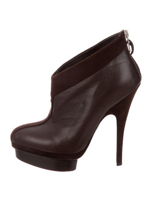 Yves Saint Laurent Rive Gauche Leather Boots Brown