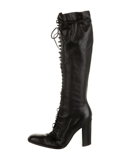 Yves Saint Laurent Rive Gauche Leather Lace-Up Boo