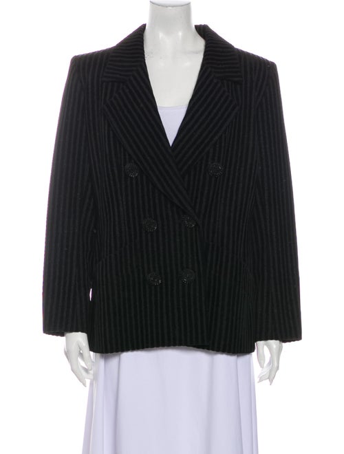 Yves Saint Laurent Rive Gauche Striped Blazer Blac