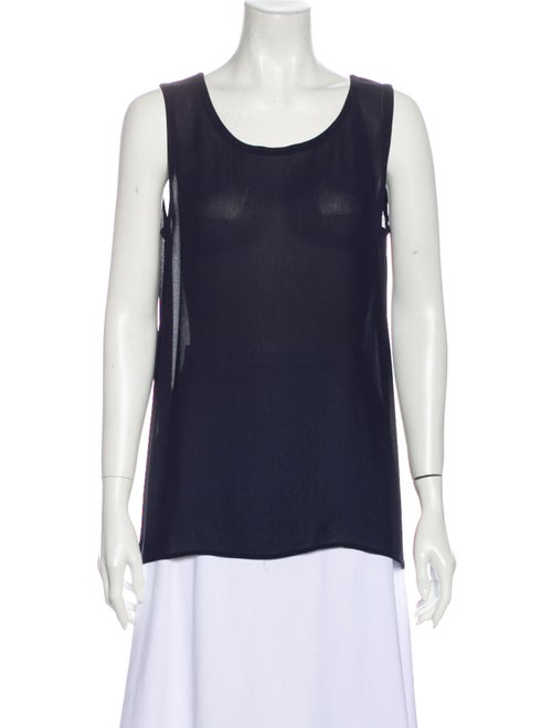 Yves Saint Laurent Rive Gauche Scoop Neck Sleevele