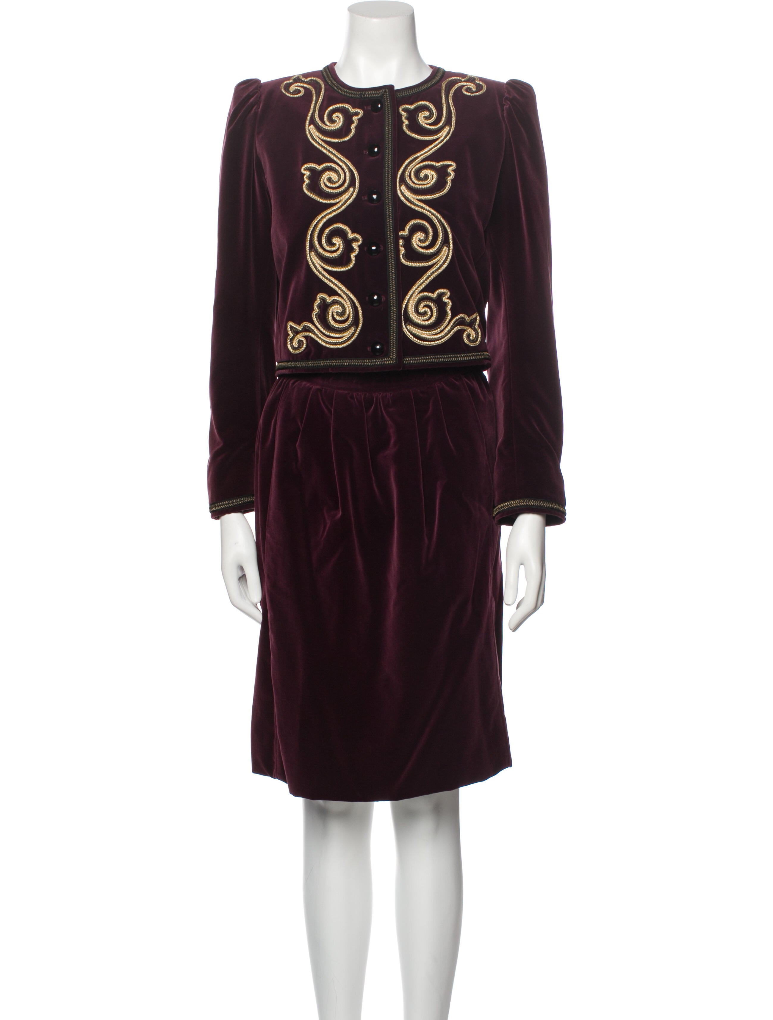 Yves Saint Laurent Rive Gauche Vintage Graphic Print Skirt Suit