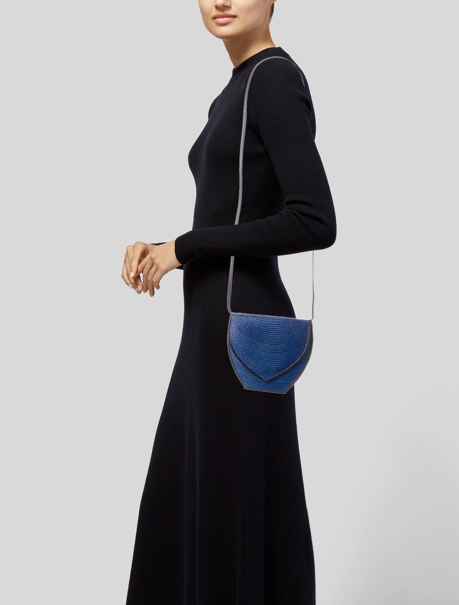 Yves Saint Laurent Rive Gauche Vintage Straw LeatherTrimmed Crossbody