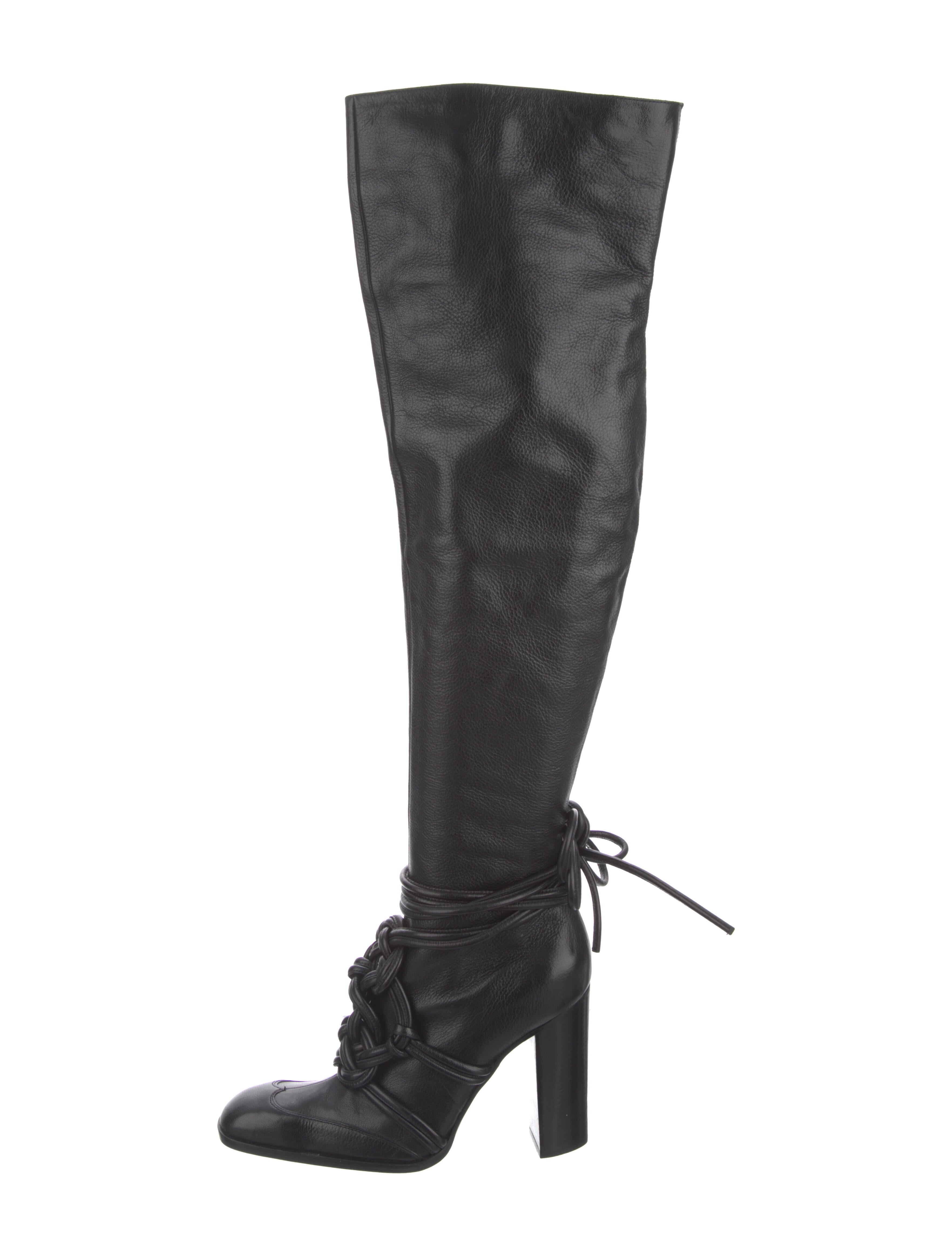 Yves Saint Laurent Rive Gauche Vintage 2001 Lace-Up Boots - Black