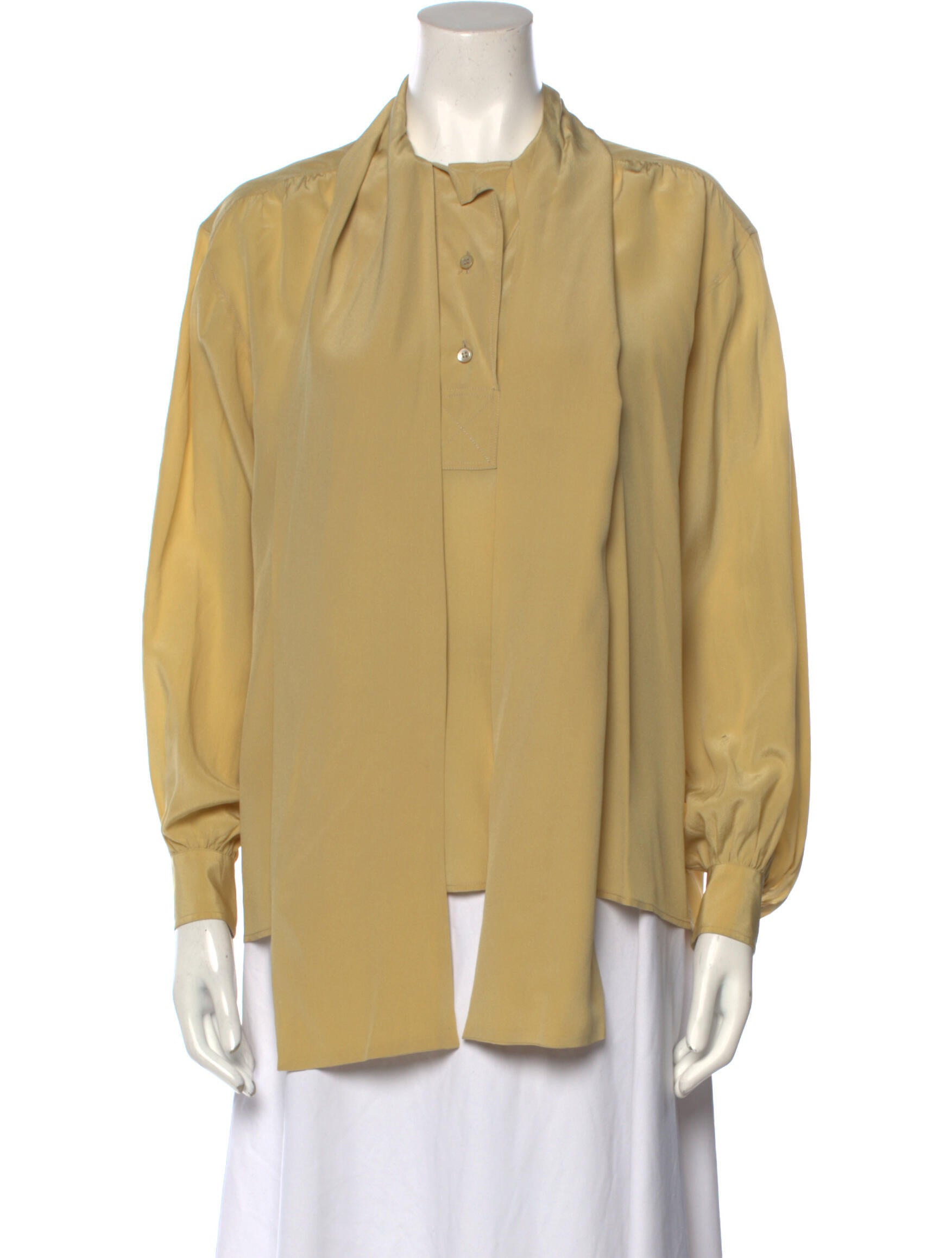 Yves Saint Laurent Rive Gauche Vintage 1980's Button-Up Top