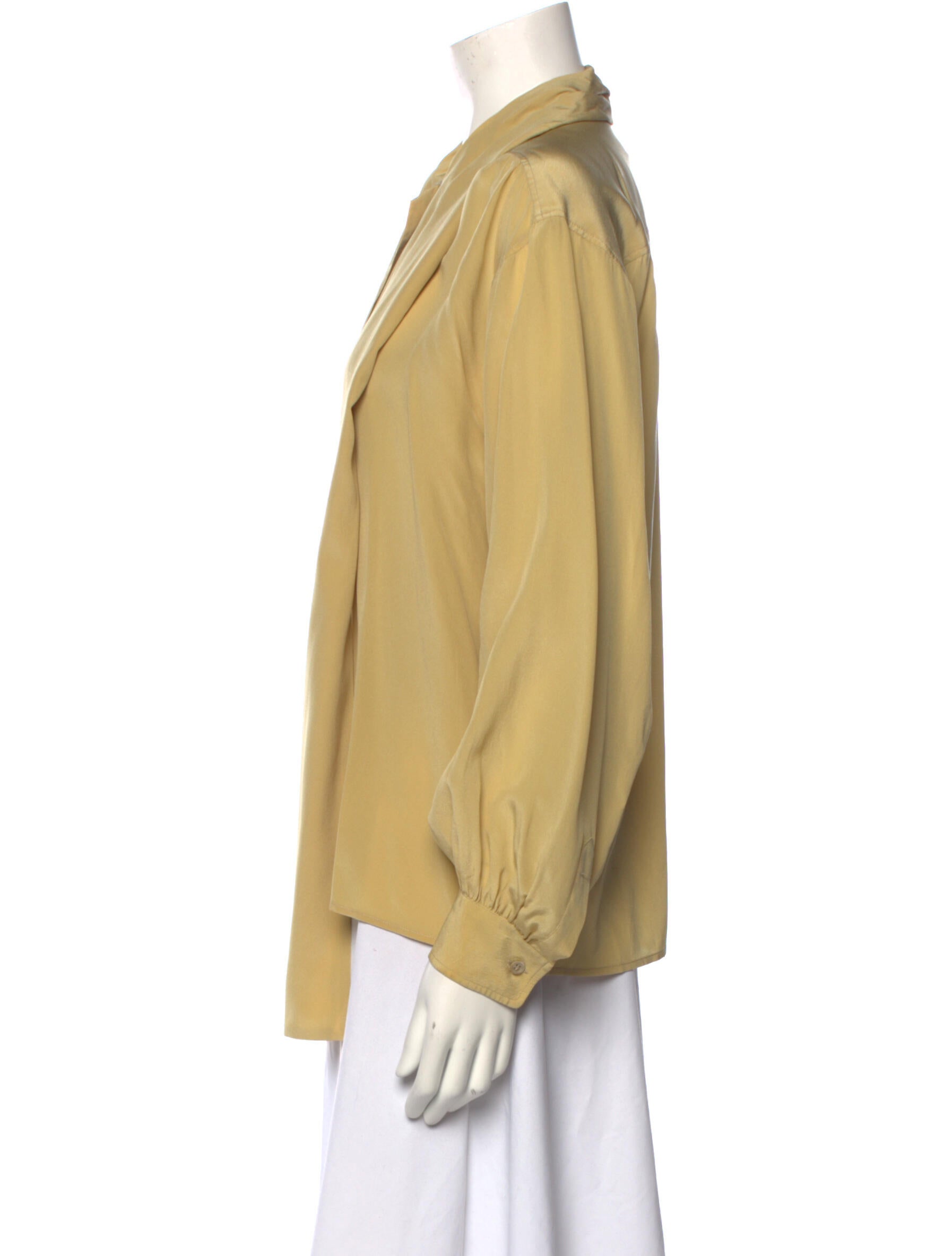 Yves Saint Laurent Rive Gauche Vintage 1980's Button-Up Top