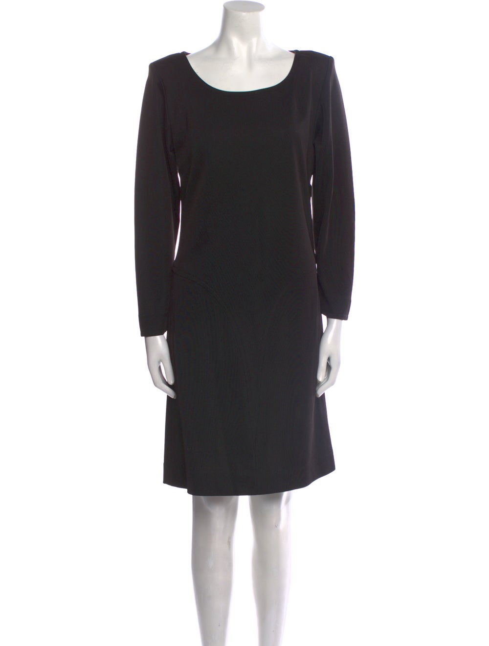 Yves Saint Laurent Rive Gauche Shift Dress Vintage From the 1980's Collection by Yves Saint Laurent Black Long Sleeve with Scoop Neck