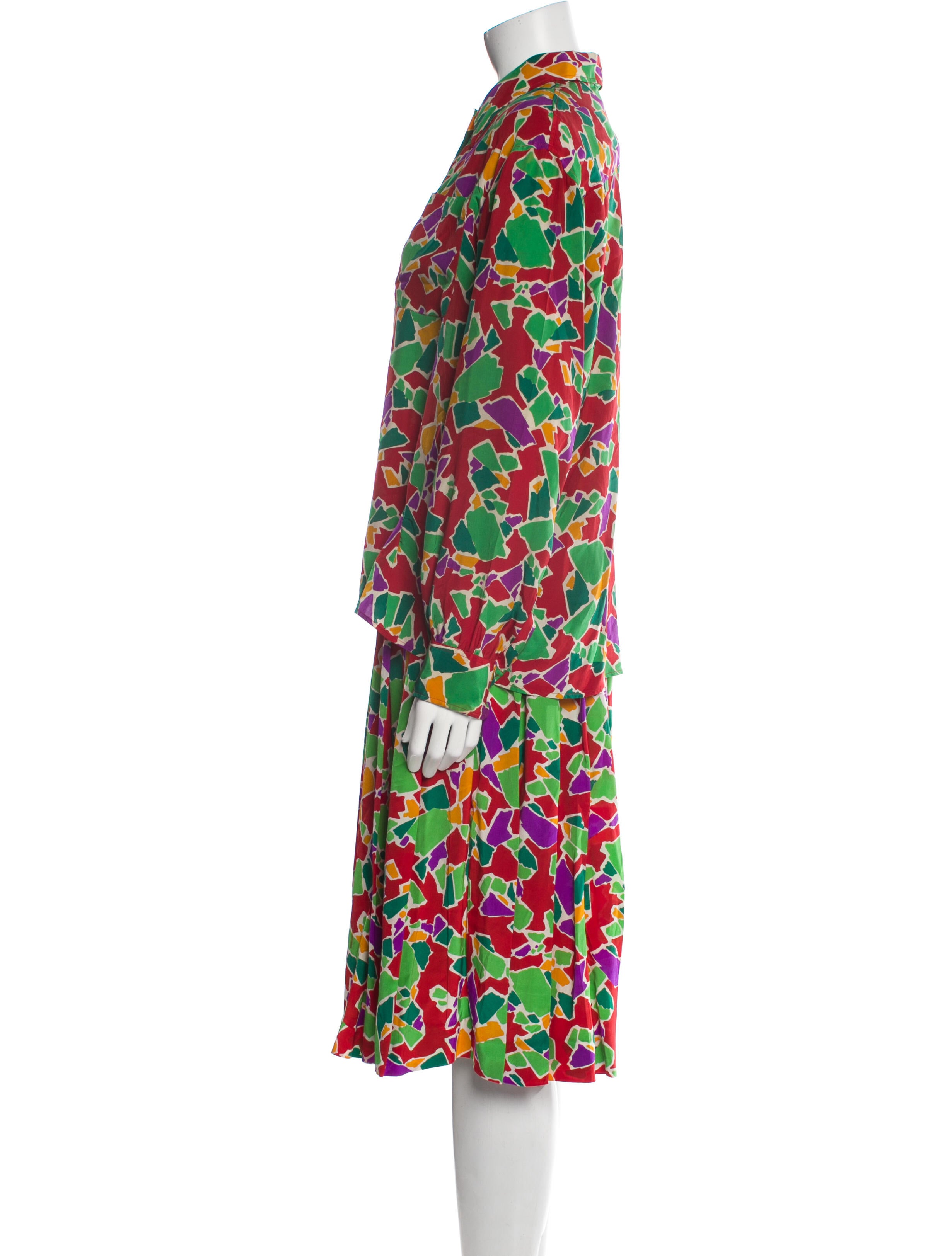 Yves Saint Laurent Rive Gauche Vintage Late 1970's - Early 1980's Skirt Set