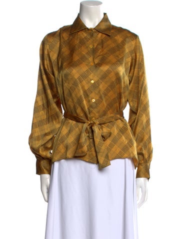 Yves Saint Laurent Rive Gauche Tops Vintage 1980's Button-Up Top Us6, Fr38 | M
