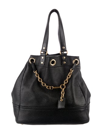Yves Saint Laurent Rive Gauche Leather Drawstring Bucket Bag