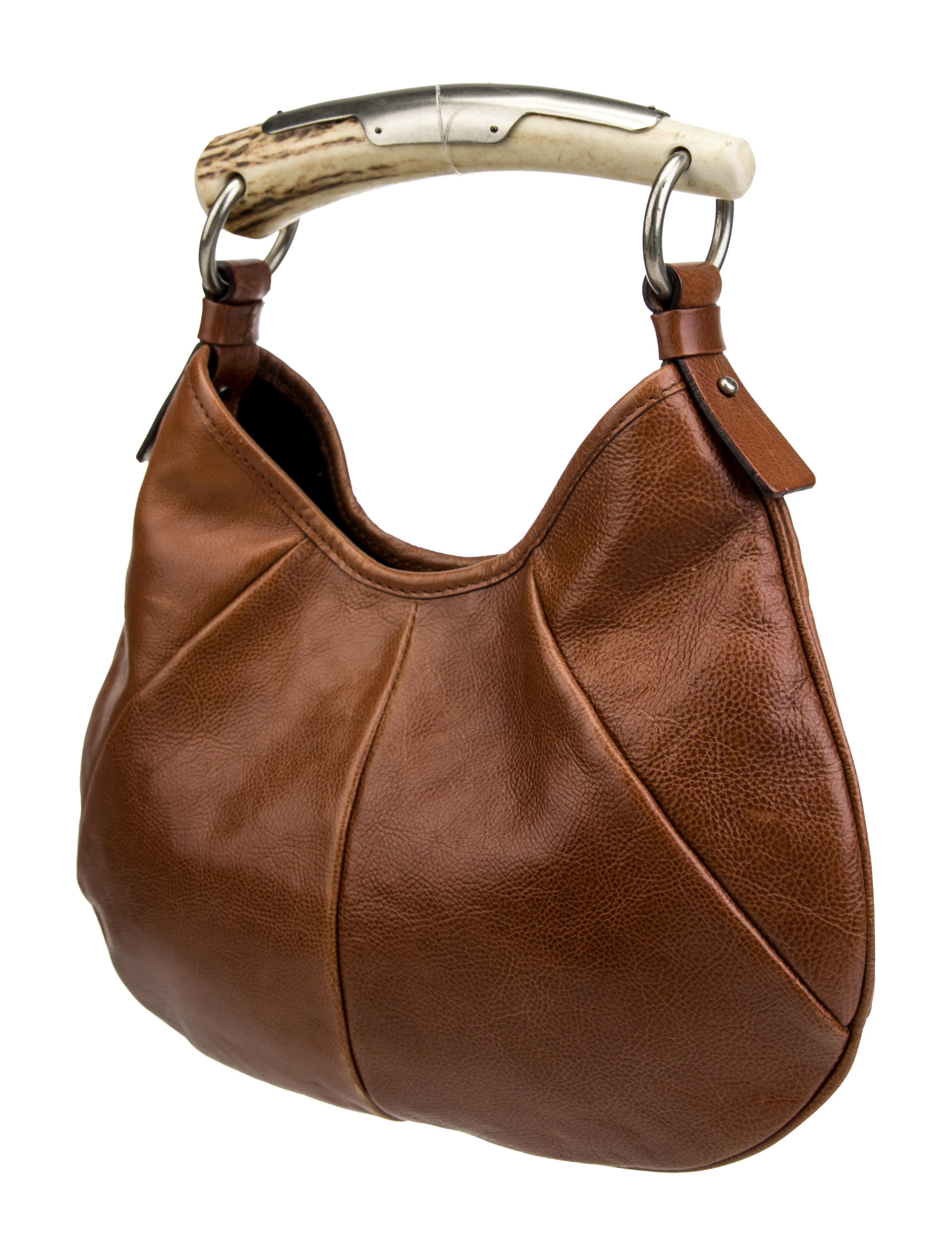 Yves Saint Laurent Rive Gauche Leather Mombasa Horn Handle Bag