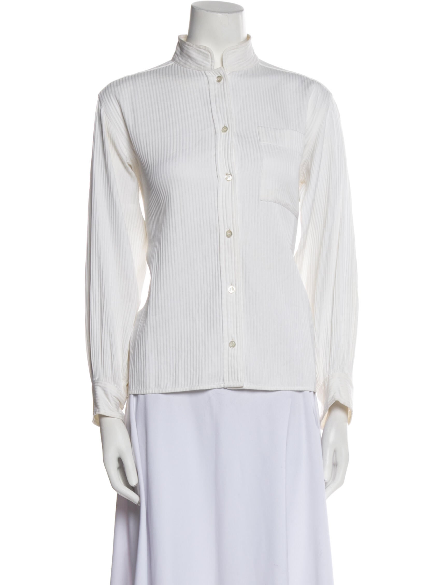 Yves Saint Laurent Rive Gauche Vintage 1980's Button-Up Top