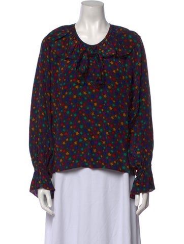 Yves Saint Laurent Rive Gauche Tops Vintage 1979 Blouse Us12, Fr44 | XL