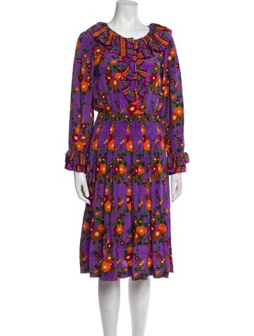 Yves Saint Laurent Rive Gauche Dresses Vintage Midi Length Dress Us2, Fr34 | XS