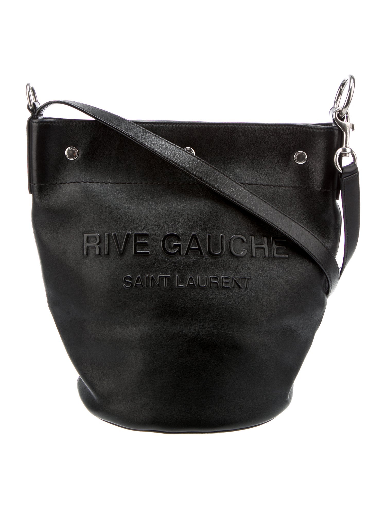 ショルダーバッグ SAINT LAURENT BLACK ECONYL RIVE DE GAUCHE BUCKET BAG RIVE GAUCHE laced bucket bag in ECONYL®