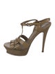 Yves Saint Laurent Rive Gauche Patent Leather Sandals