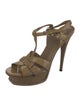 Yves Saint Laurent Rive Gauche Patent Leather Sandals