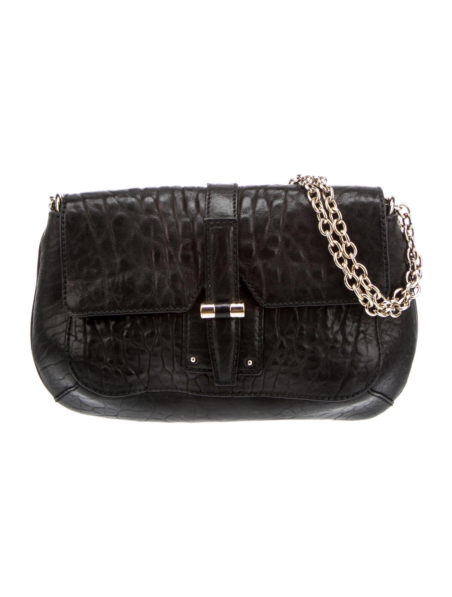 Yves Saint Laurent Rive Gauche Leather Crossbody Black Crossbody Bags