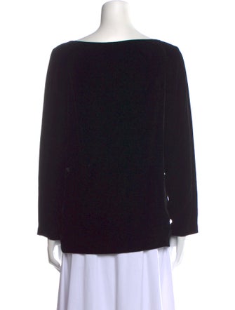Yves Saint Laurent Rive Gauche Scoop Neck Long Sleeve Sweatshirt