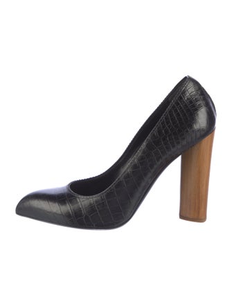 Yves Saint Laurent Rive Gauche Embossed Leather Pumps