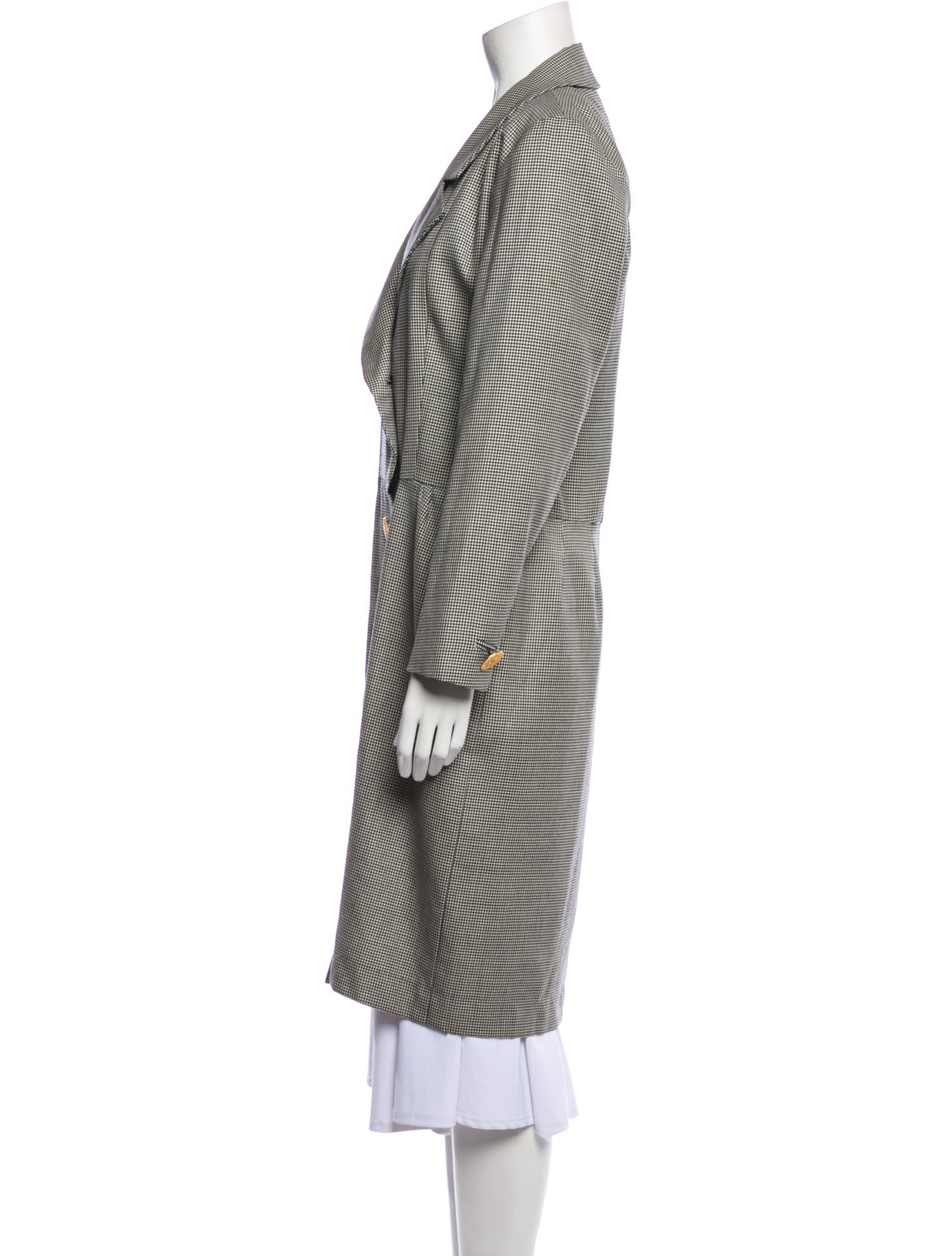 Yves Saint Laurent Rive Gauche Vintage Plaid Print Peacoat