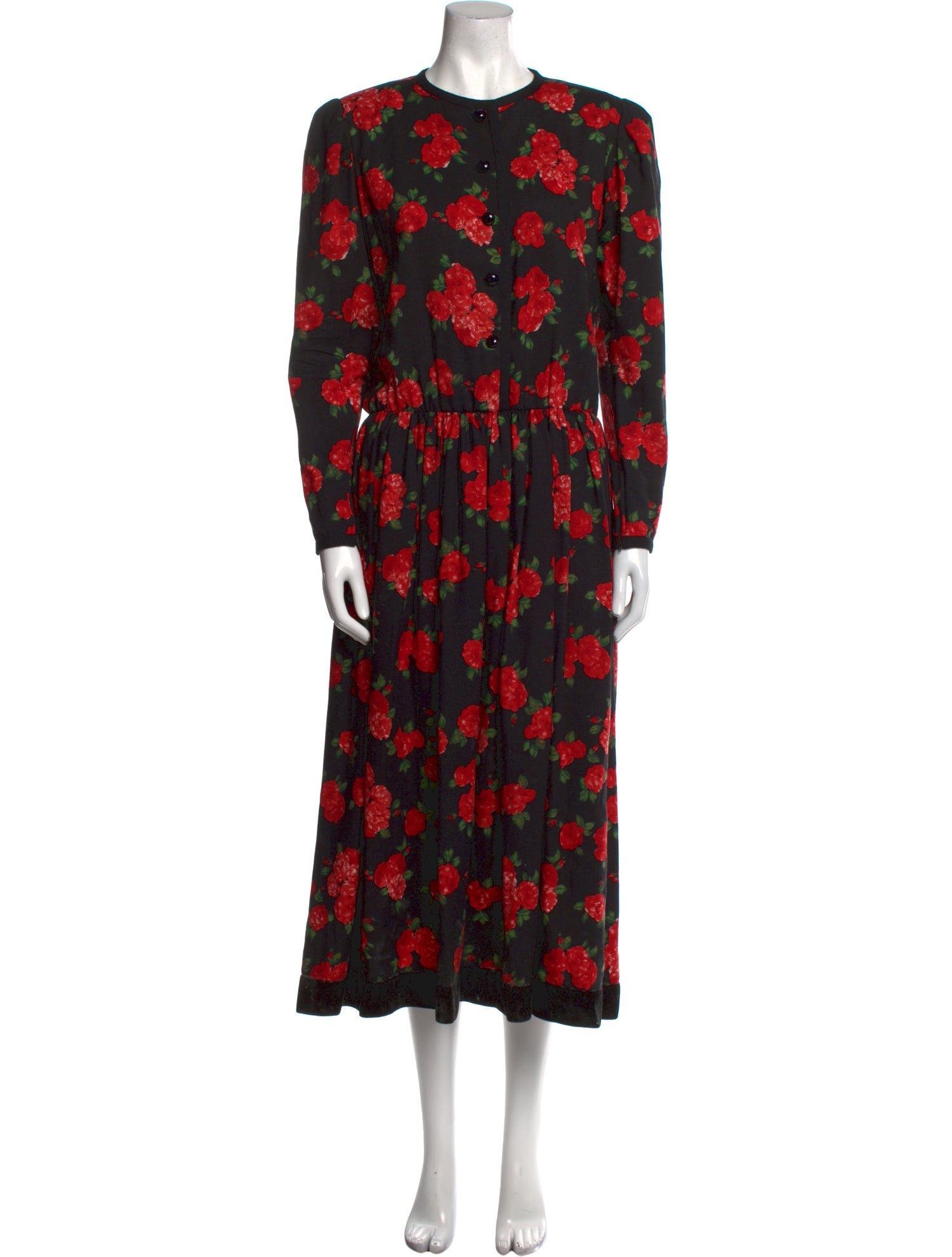 Yves Saint Laurent Rive Gauche Floral Print Long Dress