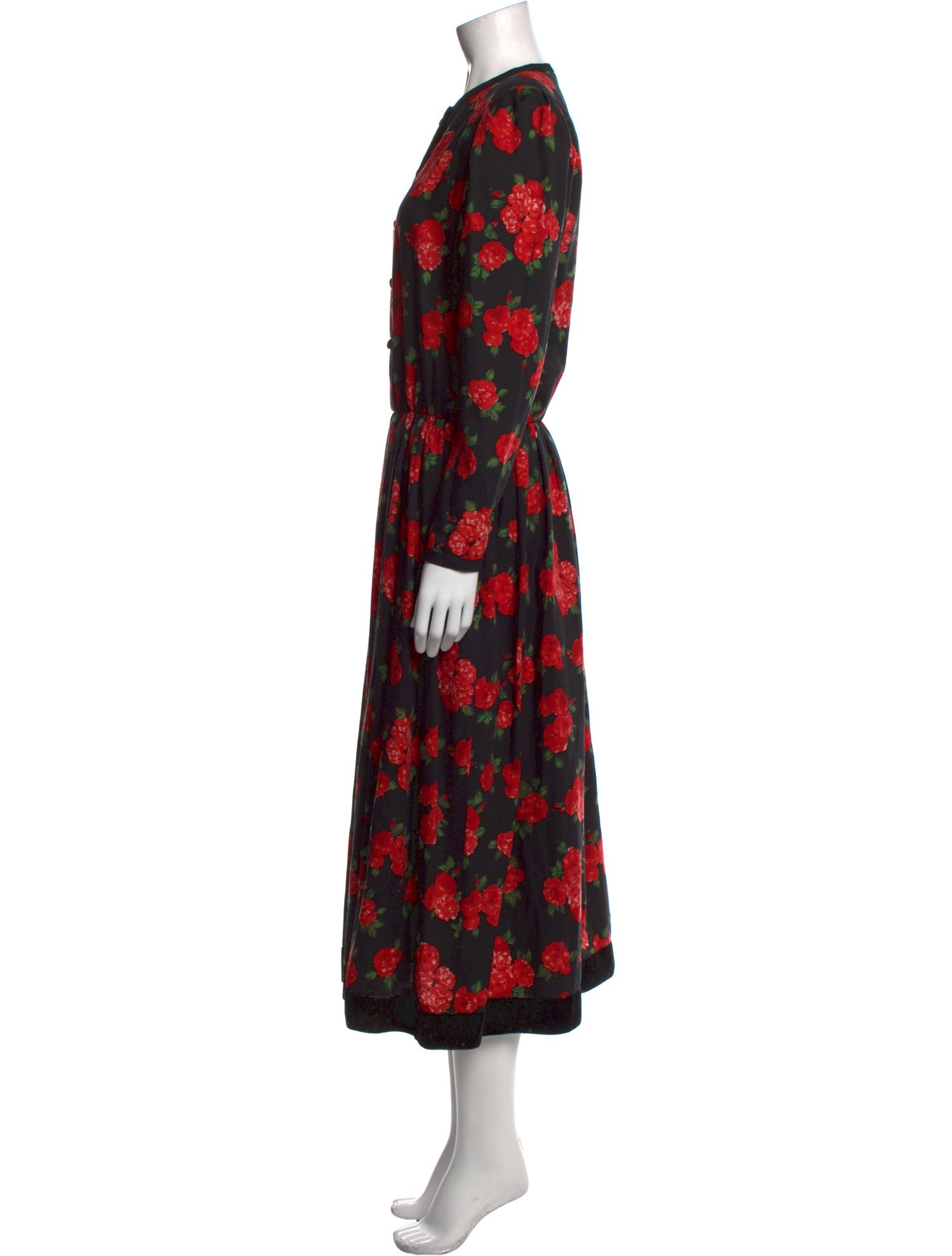 Yves Saint Laurent Rive Gauche Floral Print Long Dress