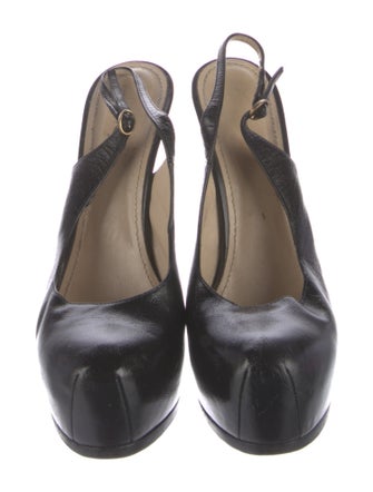 Yves Saint Laurent Rive Gauche Leather Slingback Pumps