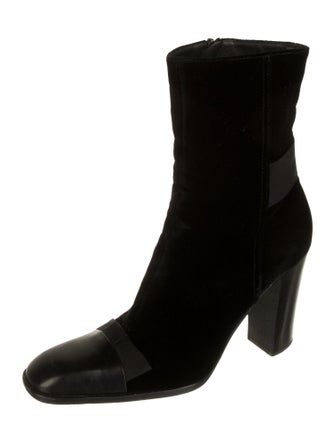 Yves Saint Laurent Rive Gauche Velvet Bow Accents Sock Boots