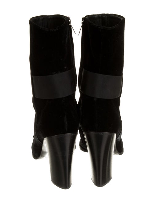 Yves Saint Laurent Rive Gauche Velvet Bow Accents Sock Boots