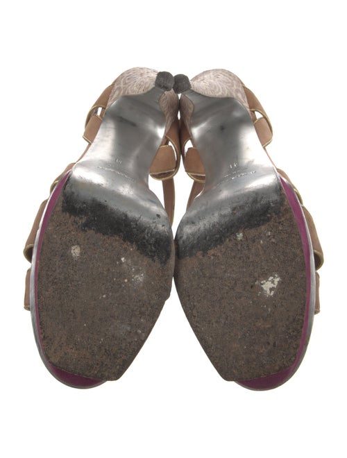 Yves Saint Laurent Rive Gauche Suede T-Strap Sandals